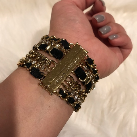 Juicy Couture Black/Gold Mixed Chain Bracelet - Picture 3 of 5